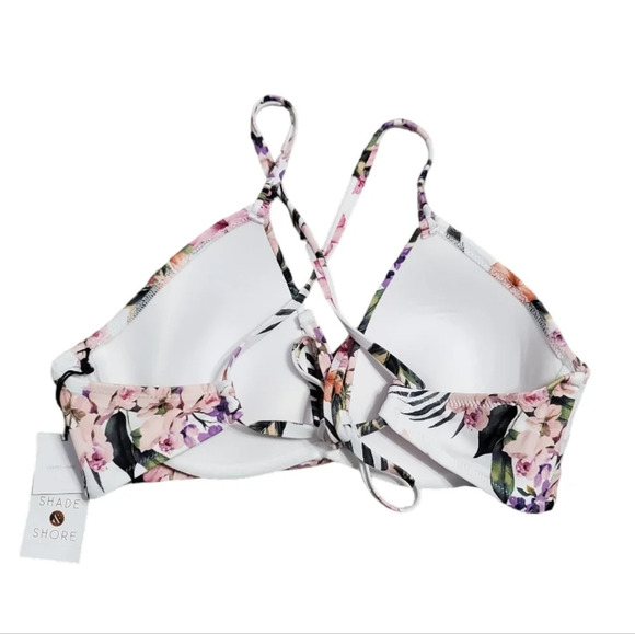 NWT Shade & Shore Women's Lightly Lined Twist-Front Plunge Bikini Top 34C - Picture 4 of 6